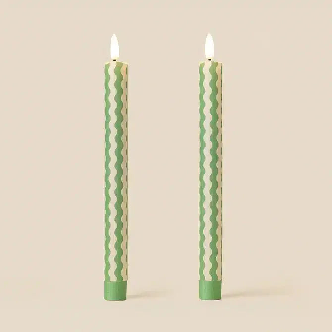 LED Candles Fabric Wrapped LED Candles - Pack of Two