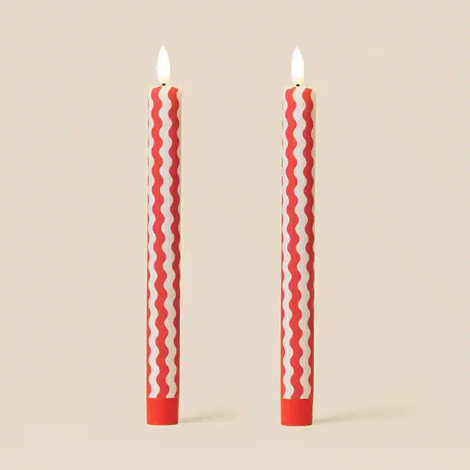 LED Candles Fabric Wrapped LED Candles - Pack of Two Pimento Ric Rac 27632