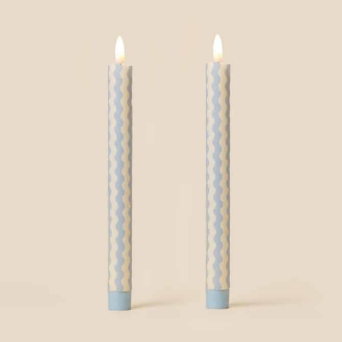 LED Candles Fabric Wrapped LED Candles - Pack of Two Sky Ric Rac 27150