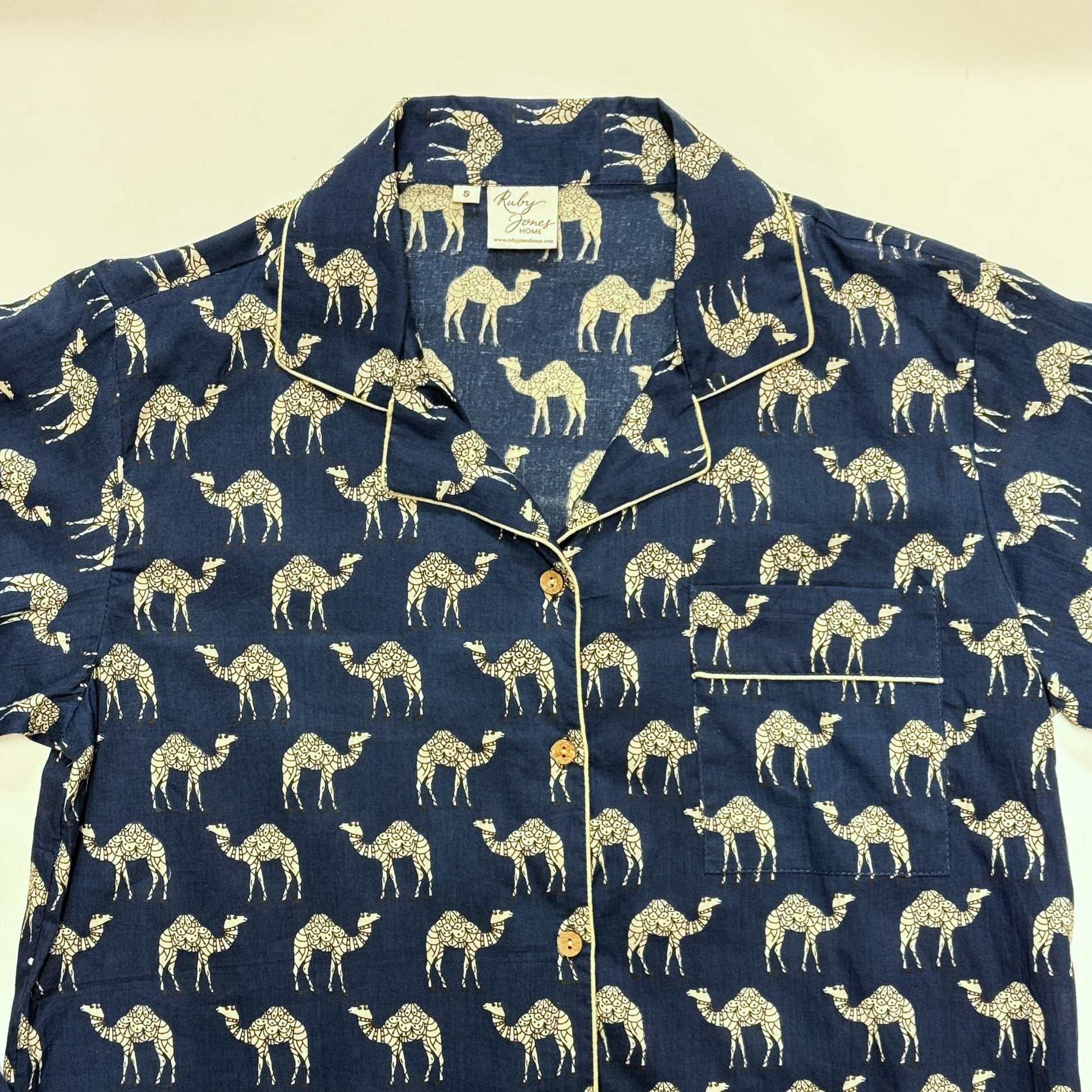 Pyjamas Fine Cotton PJ's - Camels on Navy