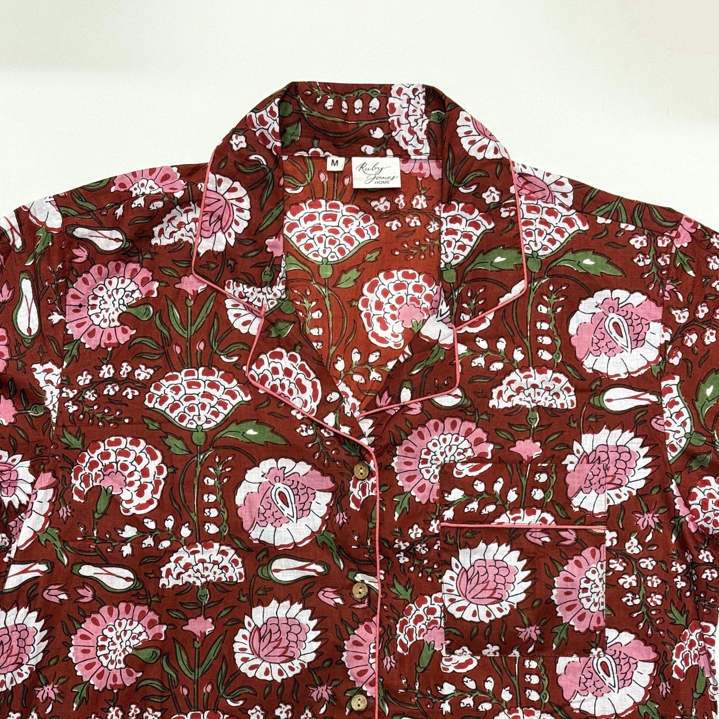 Pyjamas Fine Cotton PJ's - Pink Blooms on Brick