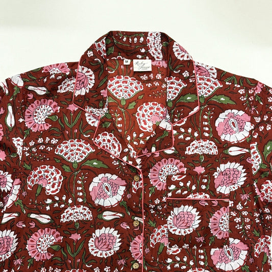 Pyjamas Fine Cotton PJ's - Pink Blooms on Brick