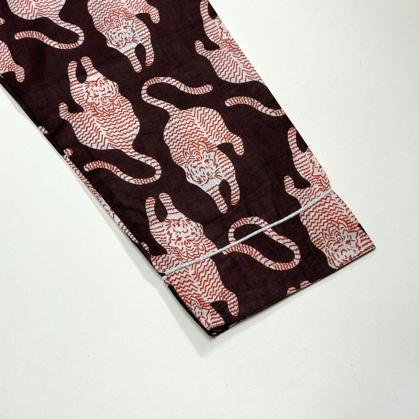 Pyjamas Fine Cotton PJ's - Red Tigers on Conker