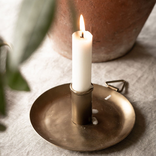 Pillar Candle Holders Forged Plate Candle Holder 23459