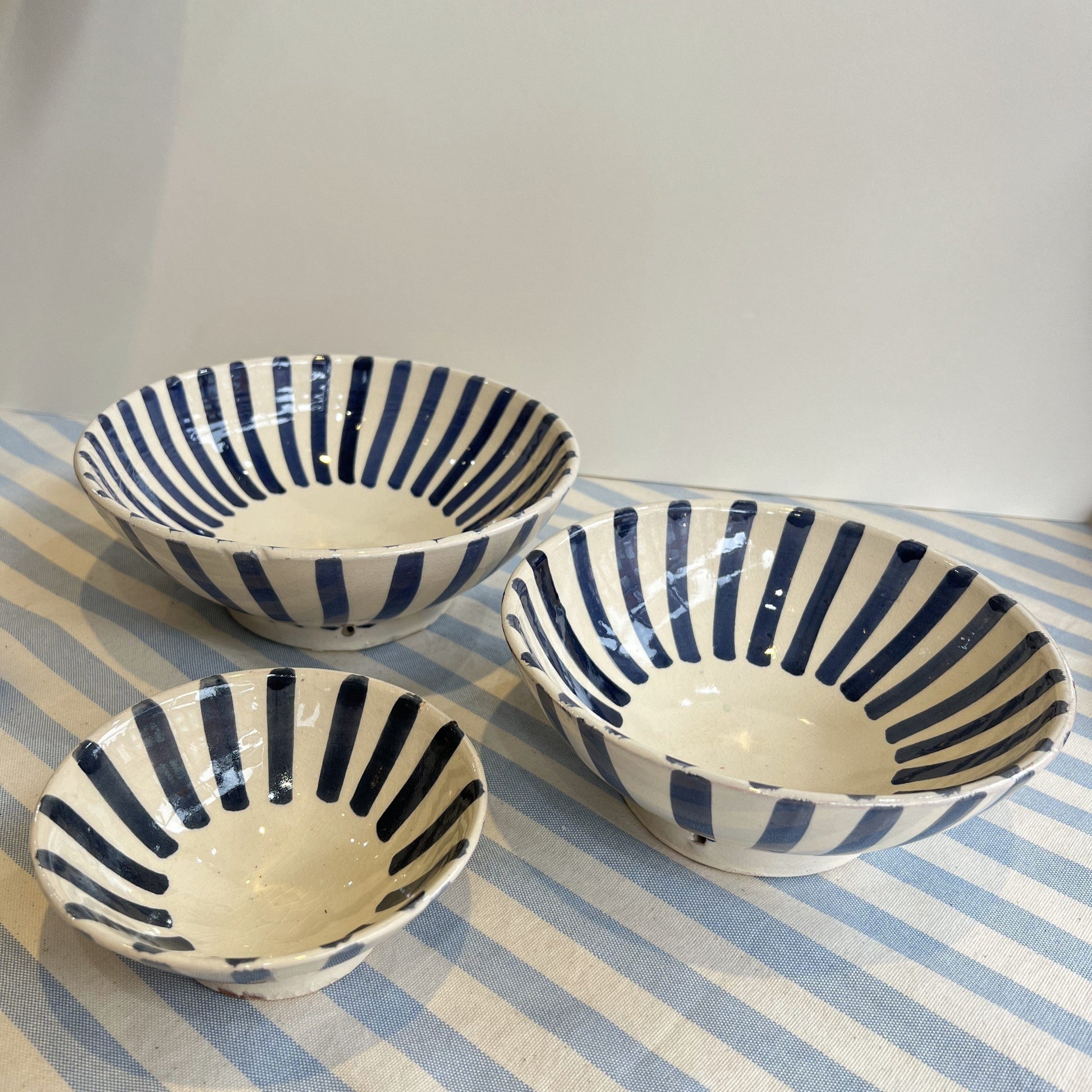 Bowls Handmade Striped Bowls Tiny / Dark Blue 25281