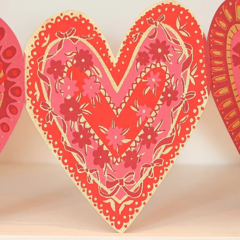 Greetings Cards & Stationery Hearts Concertina Garland 27067