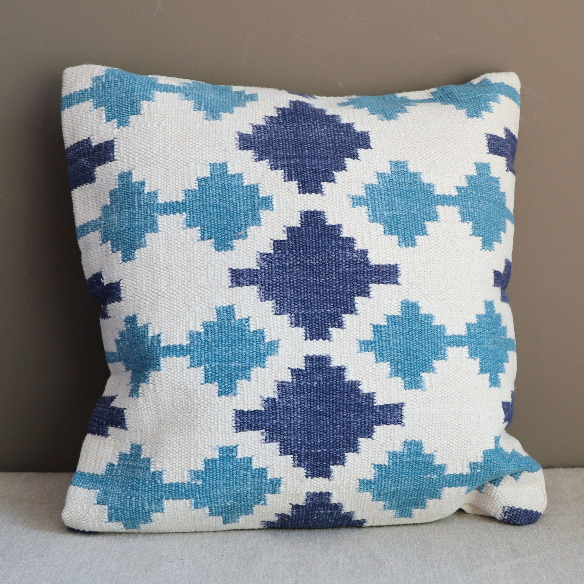 Geometric blue outlet cushions