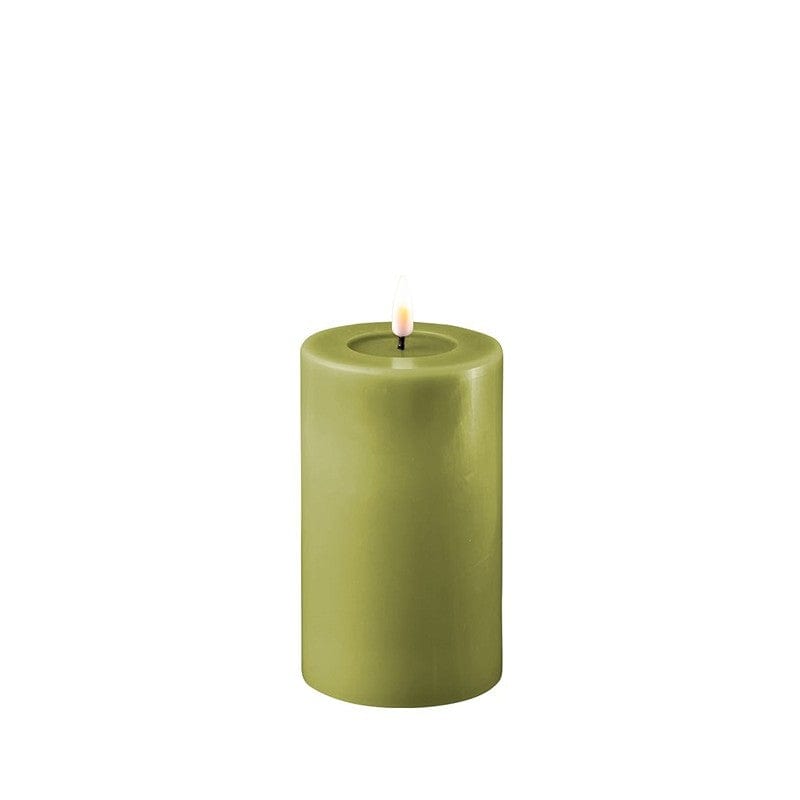 Others LED Pillar Candle D: 7.5 cm x 12.5 cm Olive Green 22356