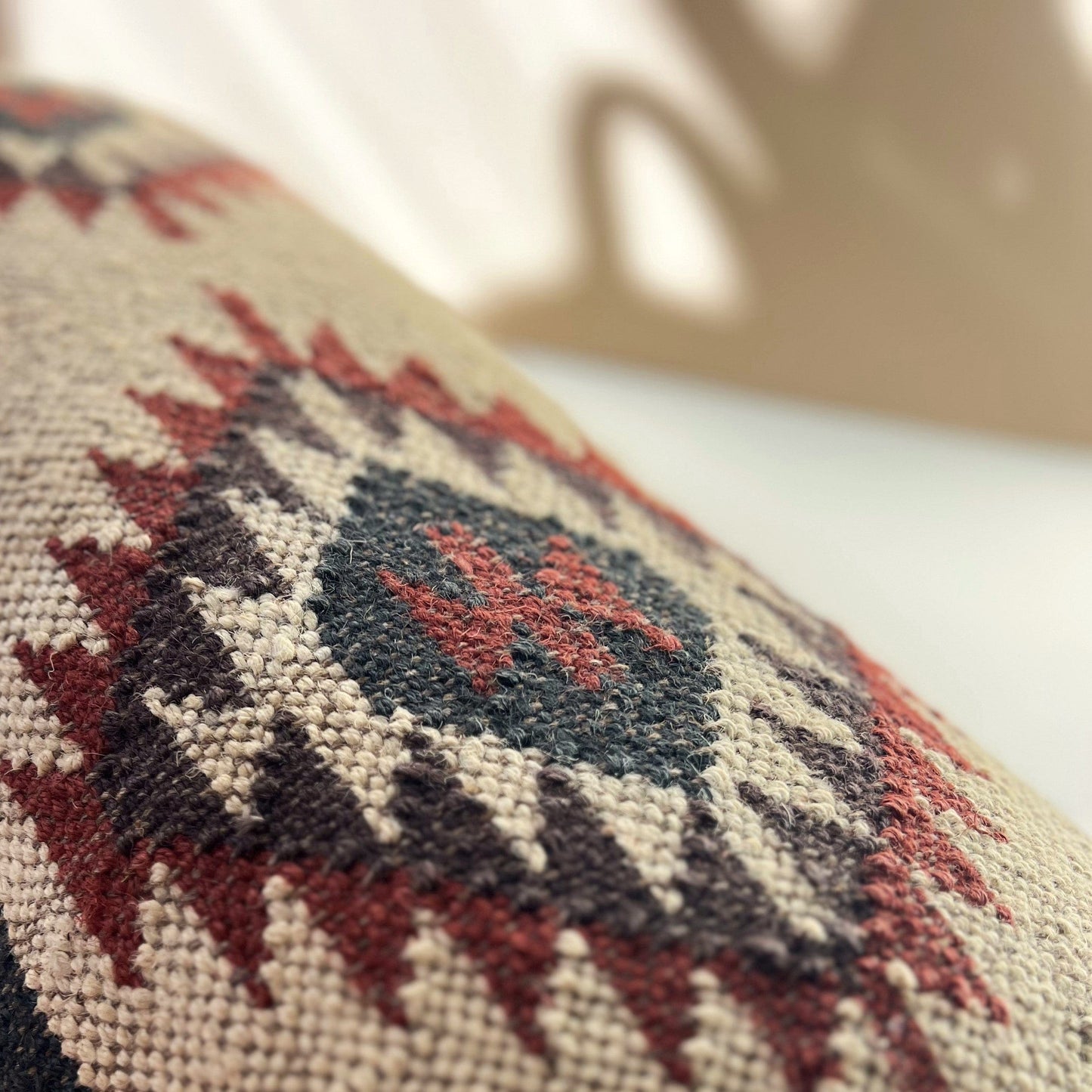 Cushions Lumbar Cushion - Handwoven Kilim/ Brick, Bear & Charcoal 24636