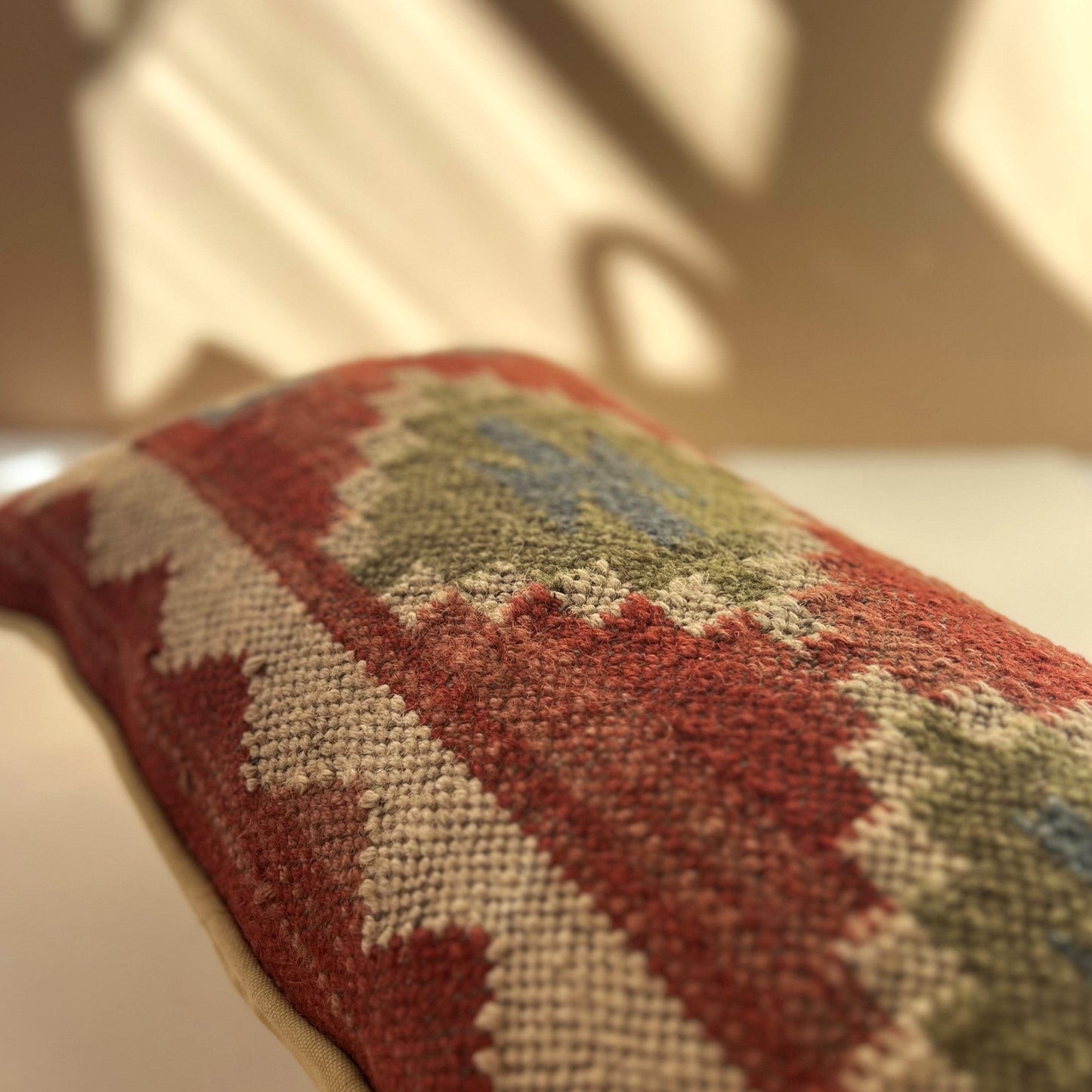 Cushions Lumbar Cushion - Handwoven Kilim/ Rust, Duck Blue & Marjoram 25743