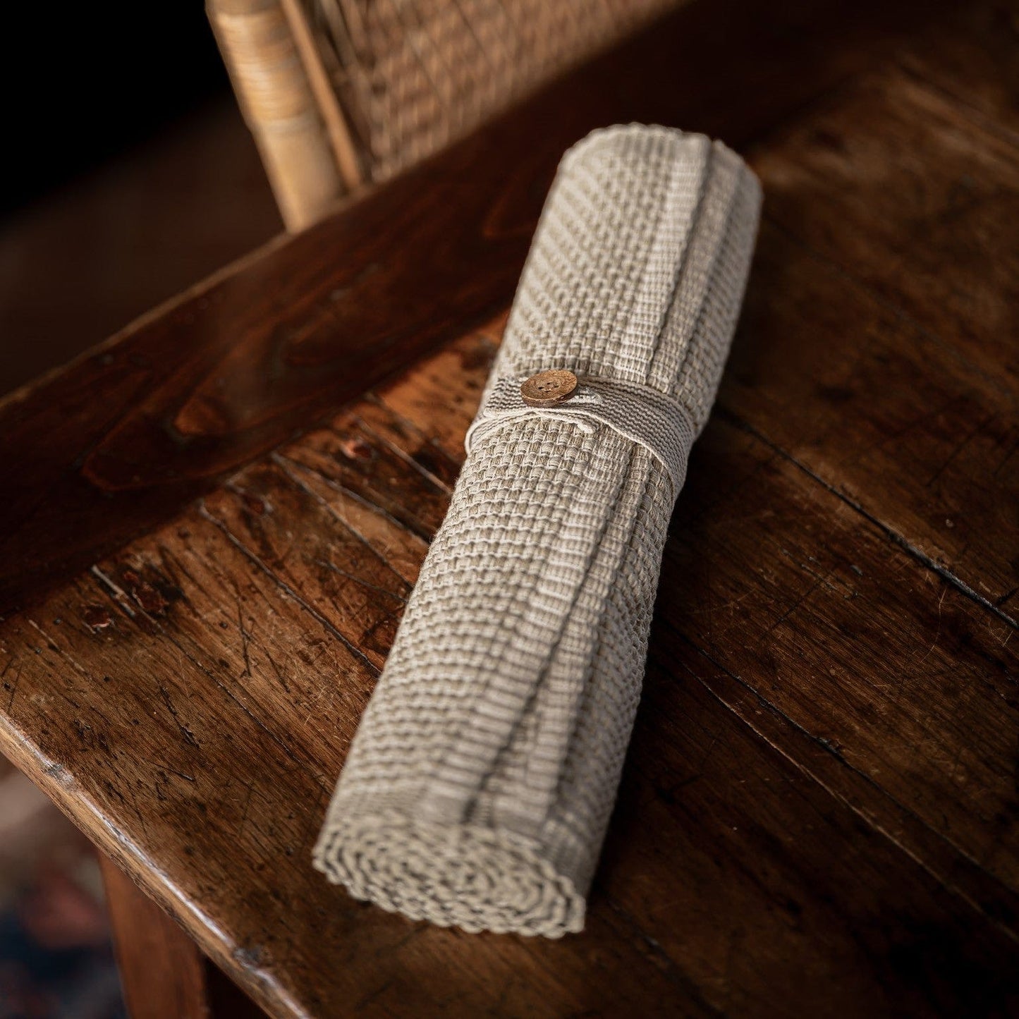 Table Runners Luxury Woven Table Runner Taupe 27446