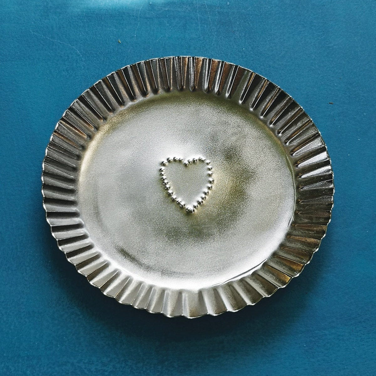 Metal Mexicana Silver Tin Candle Tray 26187