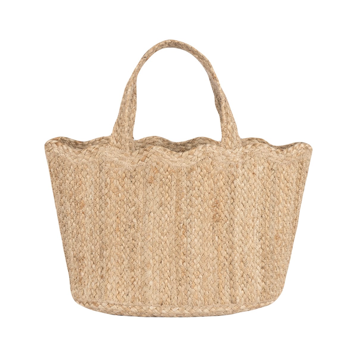 Tote Bags Mini Scalloped Jute Tote Natural 27114