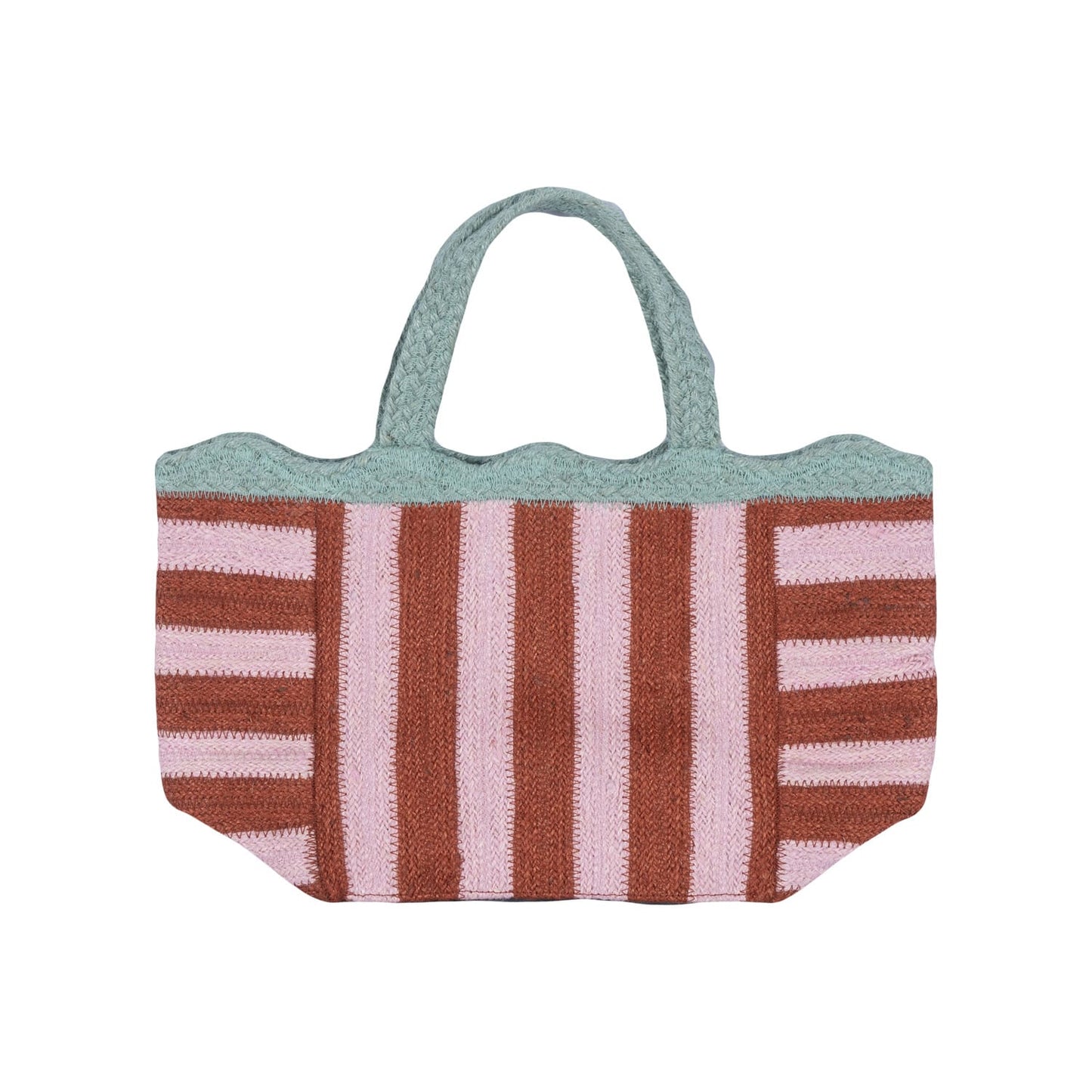 Tote Bags Mini Scalloped Jute Tote Strawberry 27115