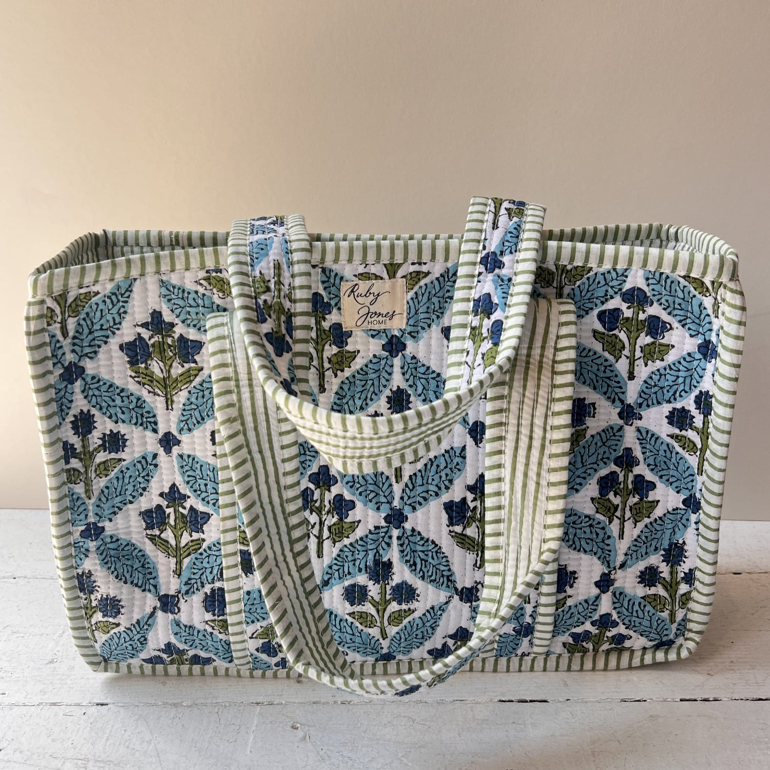 Tote Bags Mini Tote - Blue Wildflowers on Trellis 28276