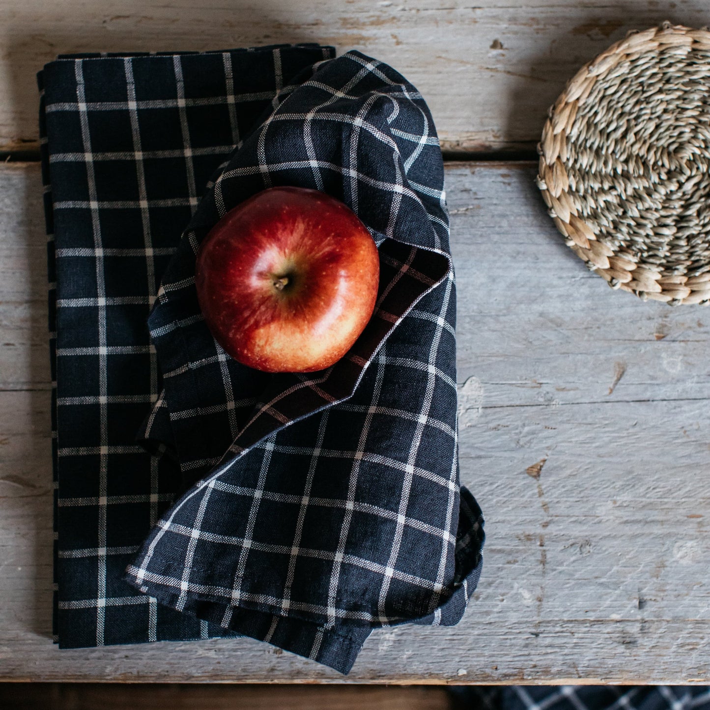Cloth Napkin, Linen - Midnight Grid 22990