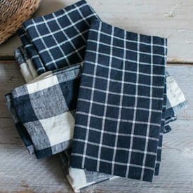 Cloth Napkin, Linen - Midnight Grid 22990