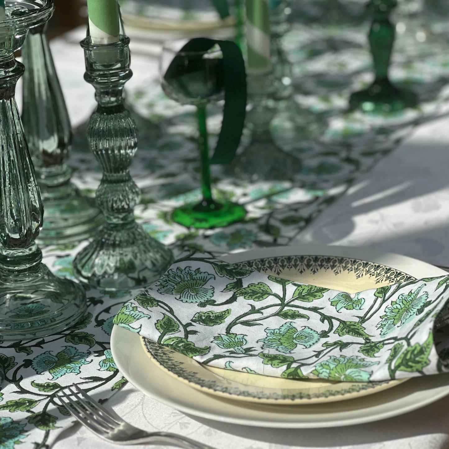 Tablecloths & Napkins Napkins - Turquoise & Green Climber - Set of 4 21381