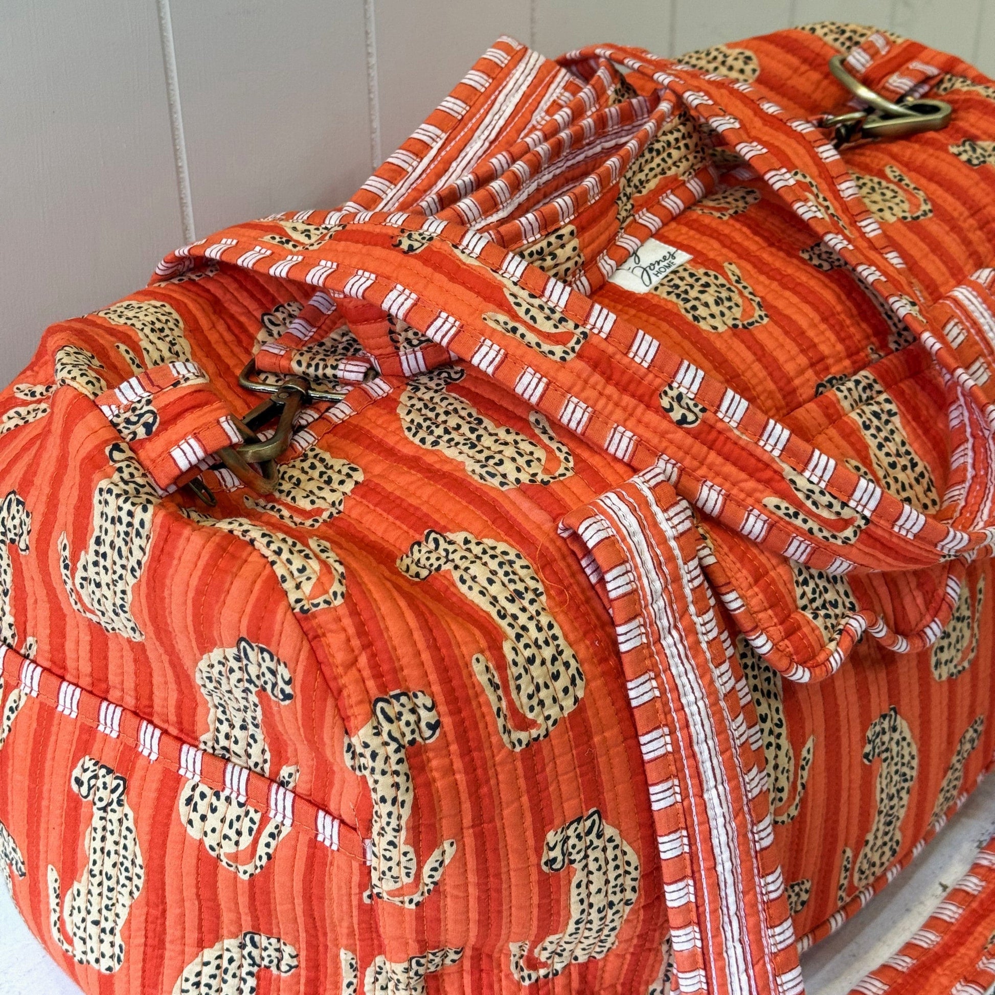 Overnighter Bags Overnighter - Cheetahs on Orange & Apricot Stripe 25503