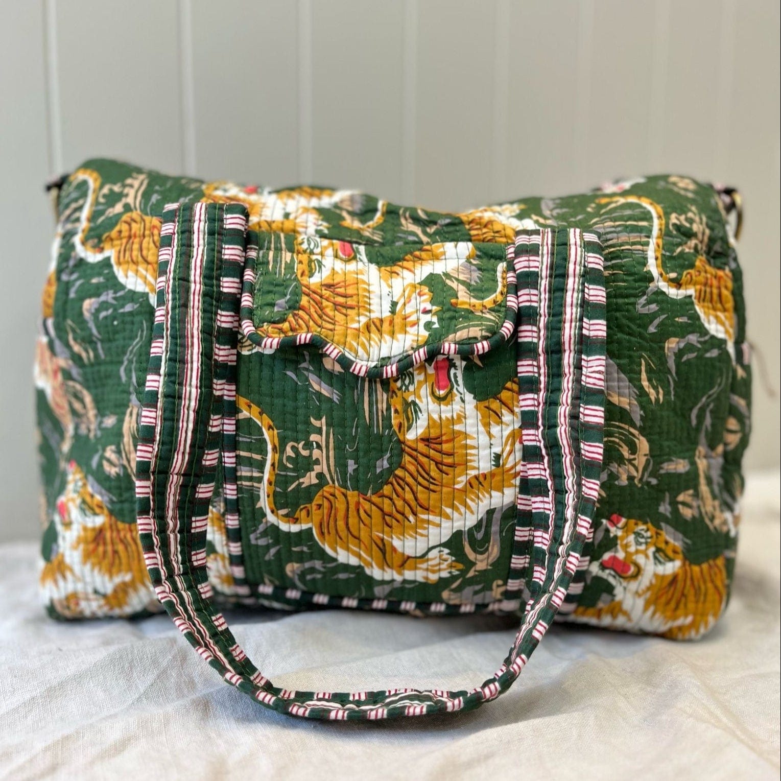 Overnighter Bags Overnighter - Gold Tigers on Dark Green 24872