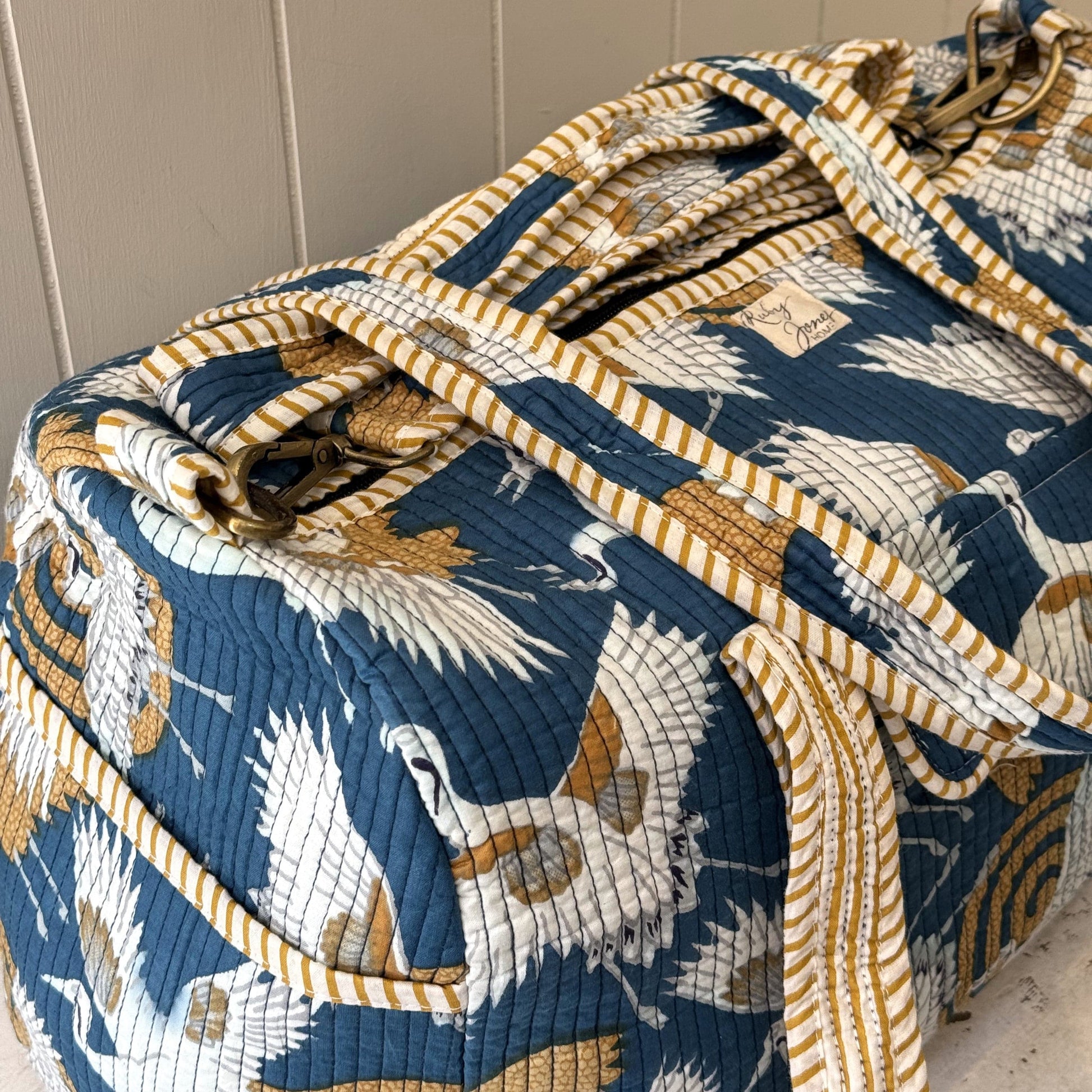 Overnighter Bags Overnighter - Golden Cranes on Sapphire Blue 25437