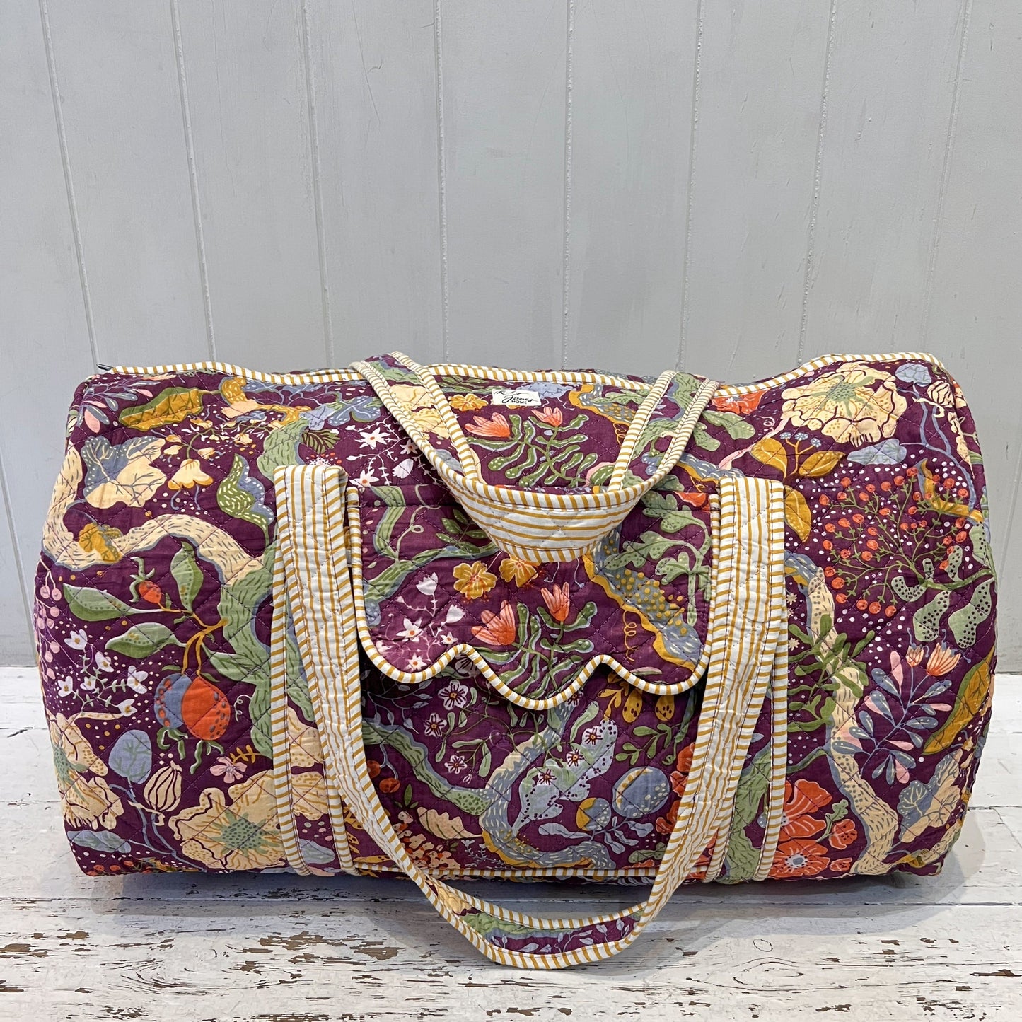 Overnighter Bags Overnighter - Nasturtiums on Aubergine 27827