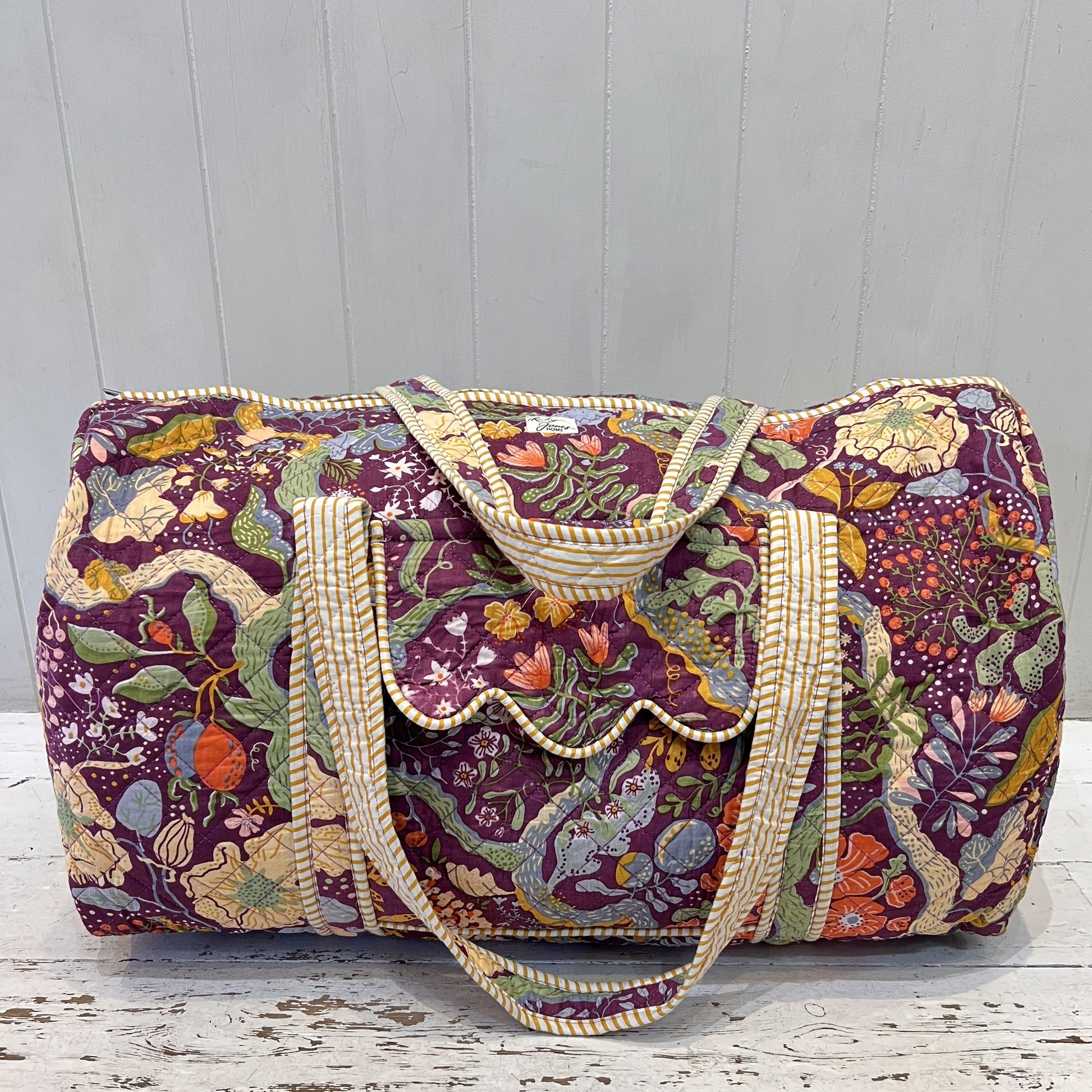 Overnighter Bags Overnighter - Nasturtiums on Aubergine 27827