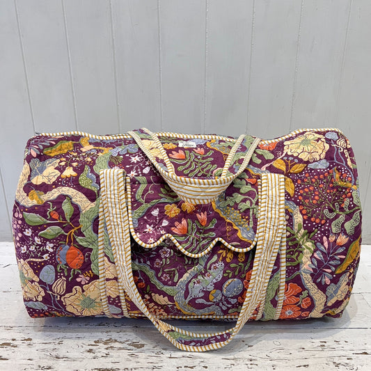 Overnighter Bags Overnighter - Nasturtiums on Aubergine 27827