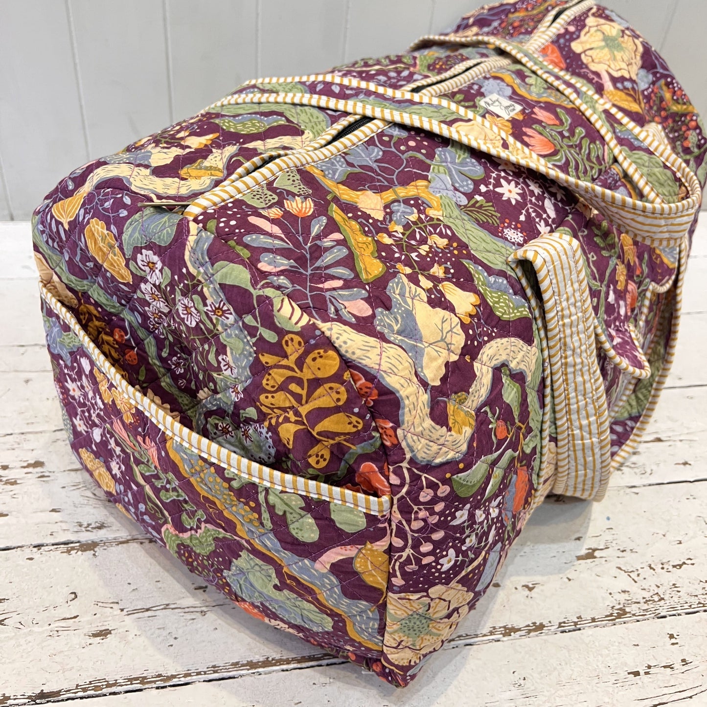 Overnighter Bags Overnighter - Nasturtiums on Aubergine 27827
