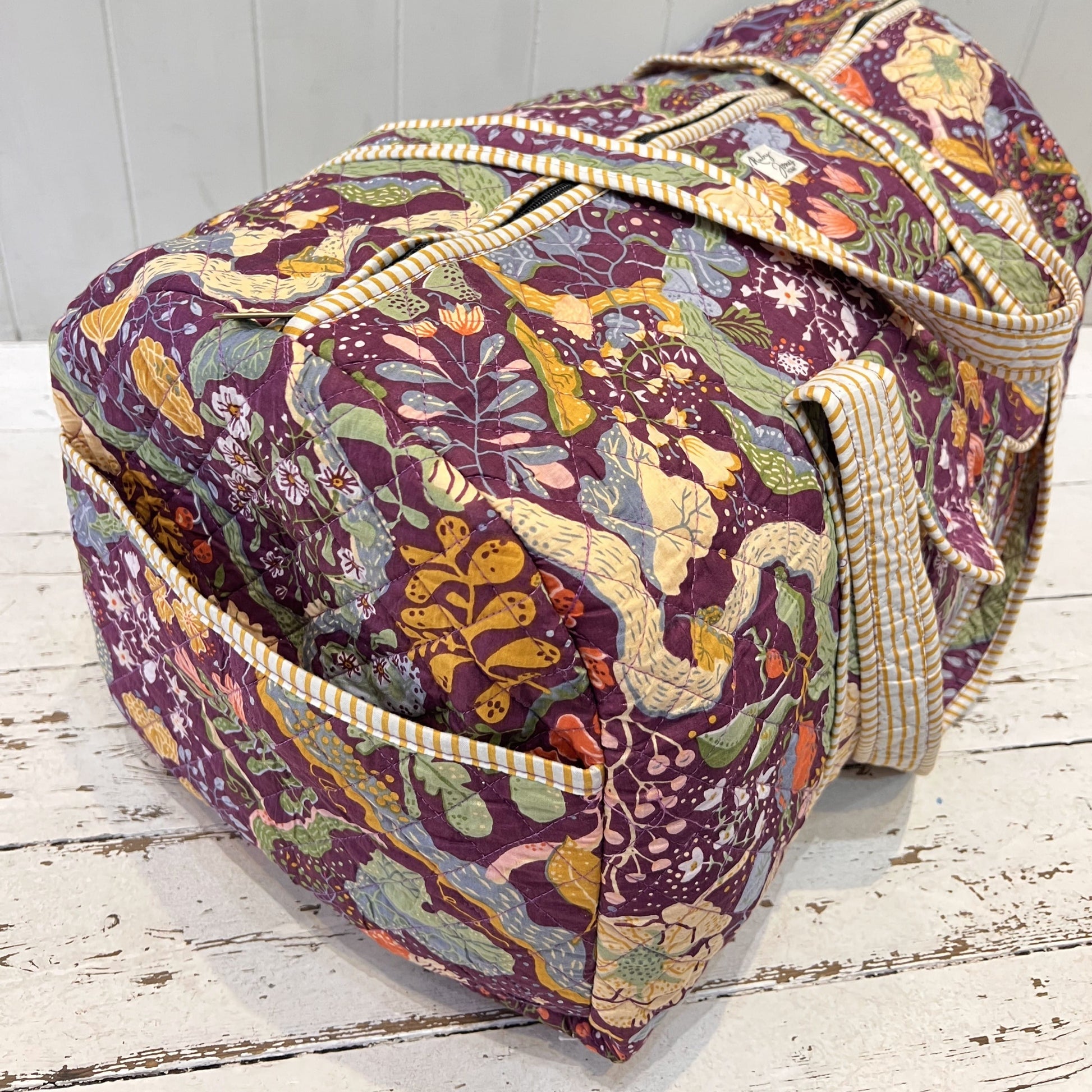 Overnighter Bags Overnighter - Nasturtiums on Aubergine 27827