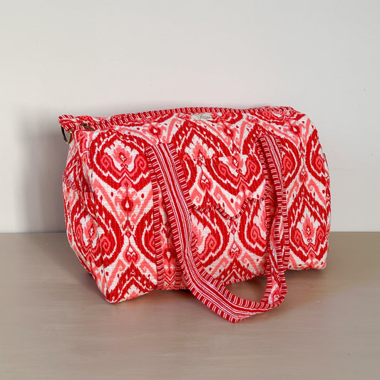 Indianalia Overnighter - Red & Pink Ikat 24234