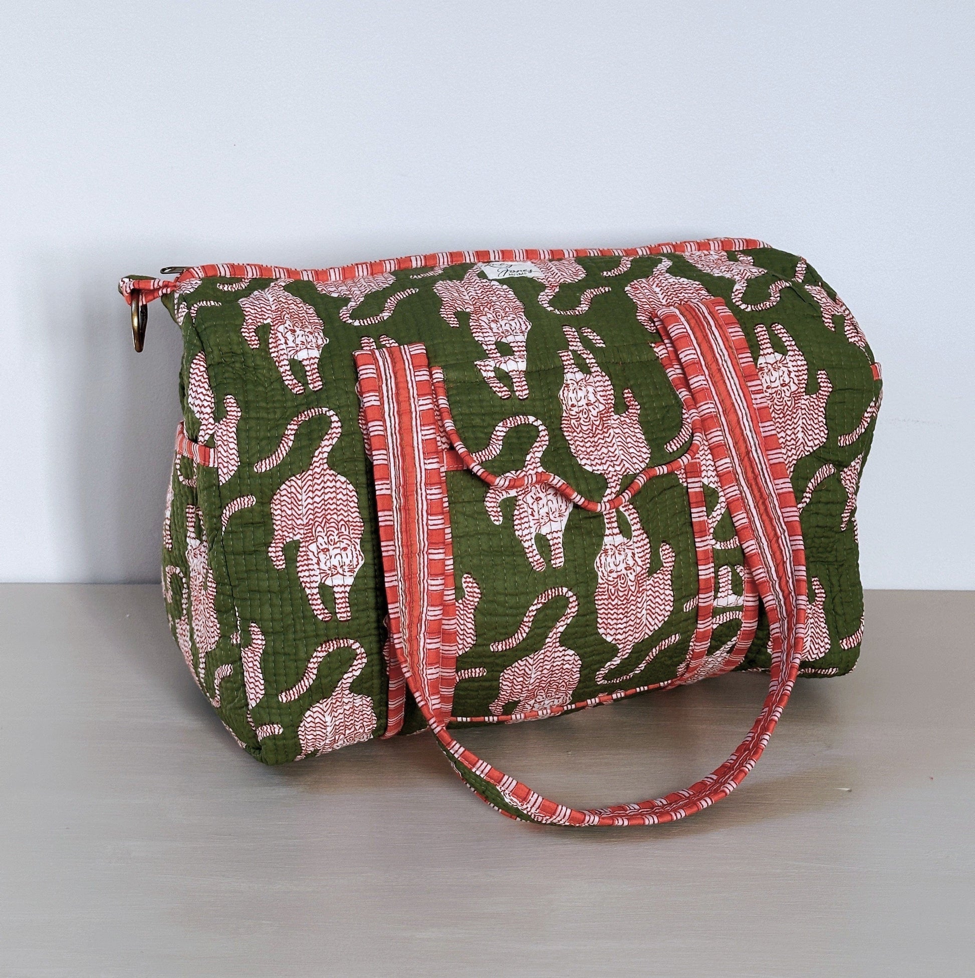 Overnighter Bags Overnighter - Red Tigers on Green 24233