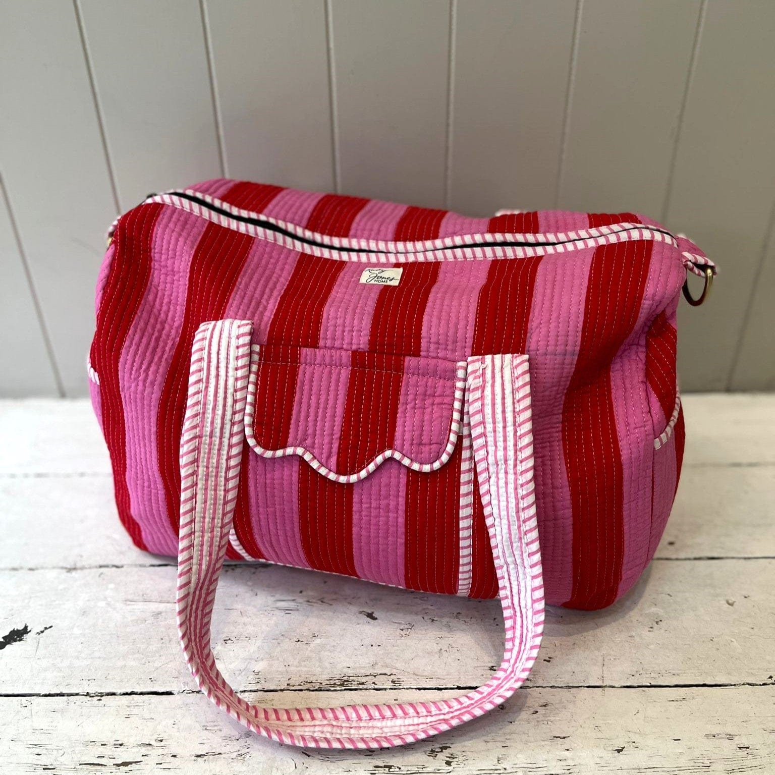 Overnighter Bags Overnighter - Wide Stripe - Fuchsia & Red 25636