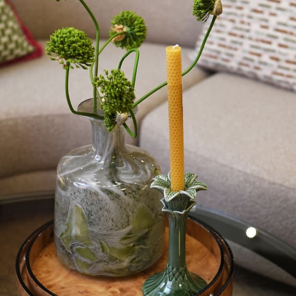 Pillar Candle Holders Palm Tree Candle Holder - Green 25667