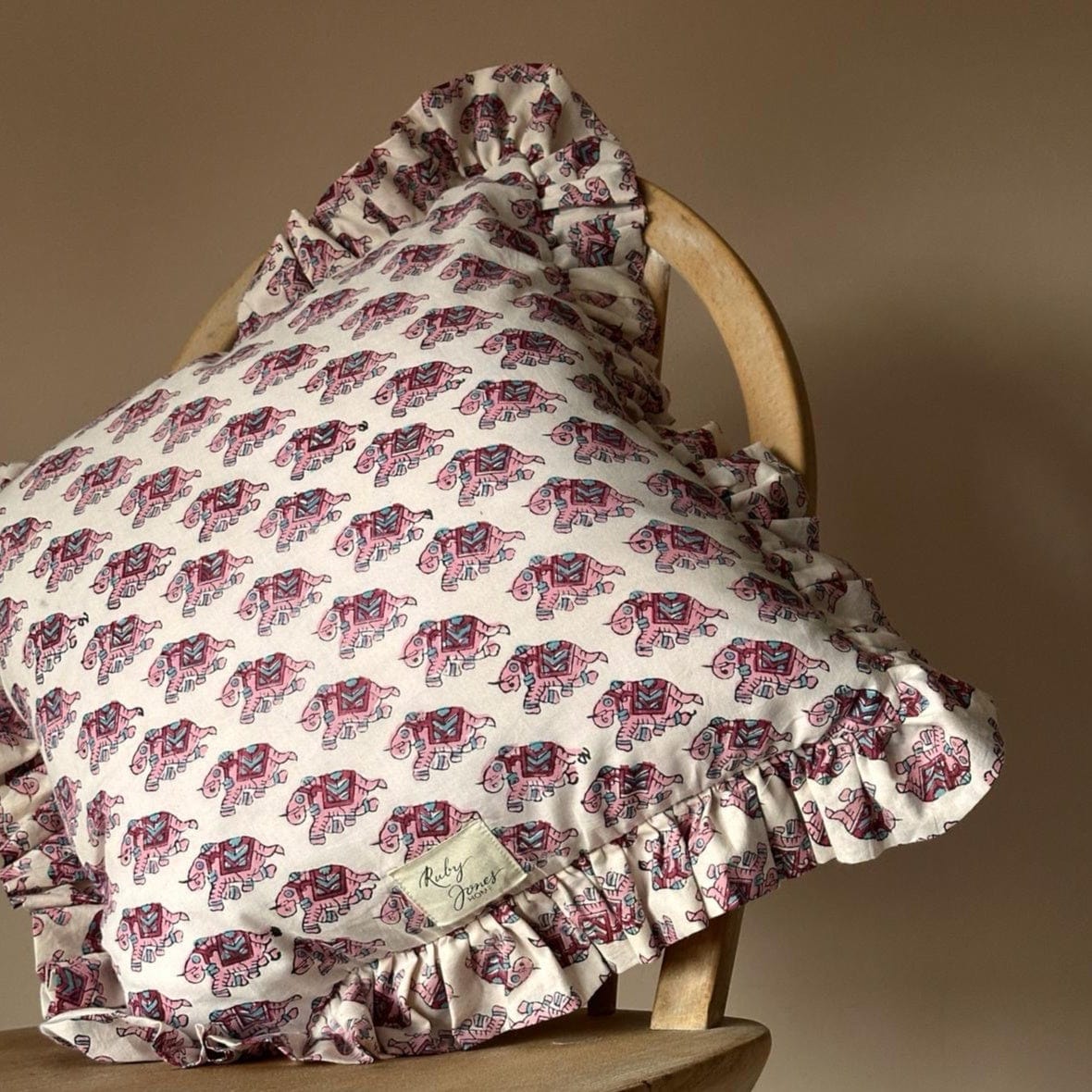 Cushions Pink Elehant with Matching Ruffle Cushion 21723