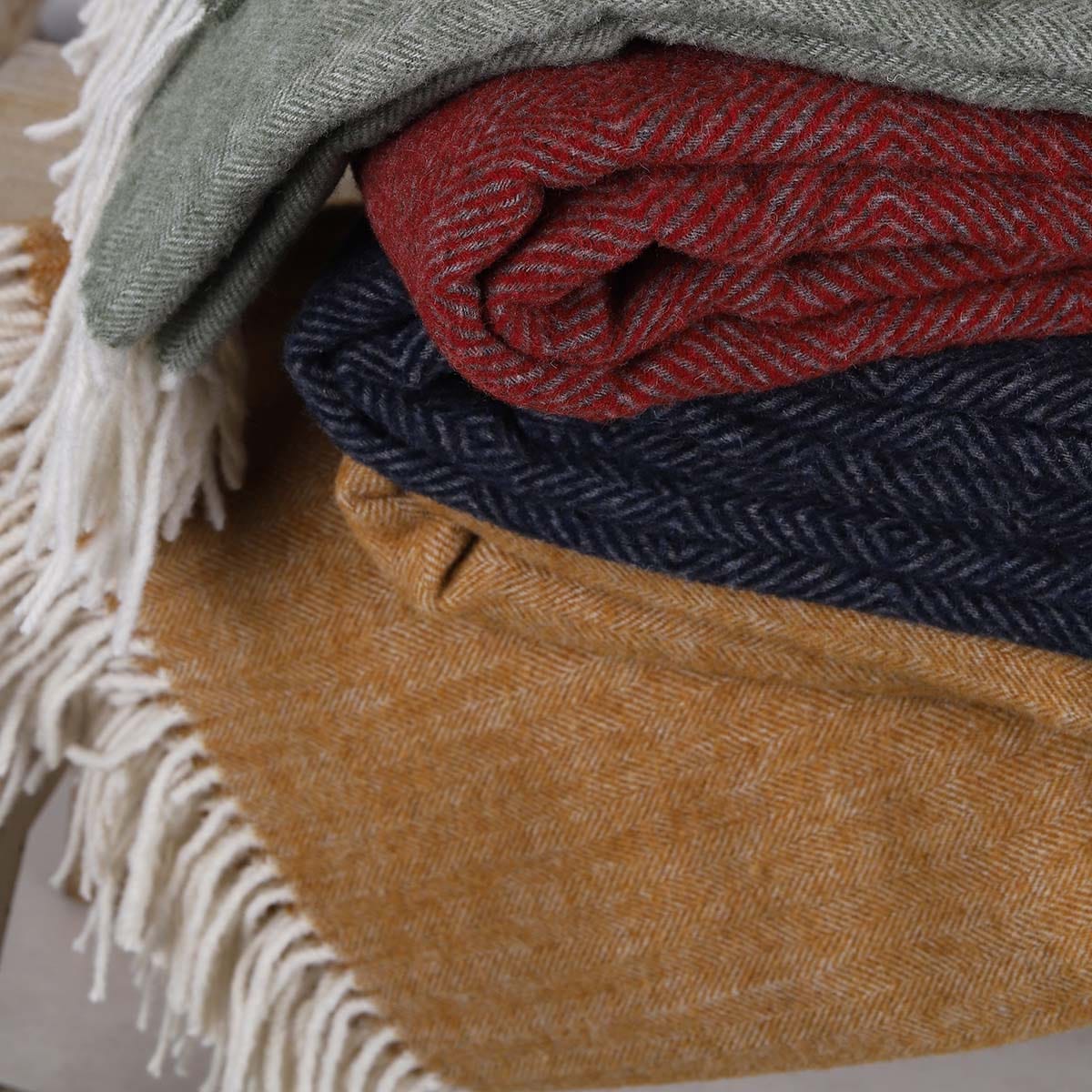 Woollen Throws Pure Wool Throw - Ochre 26325