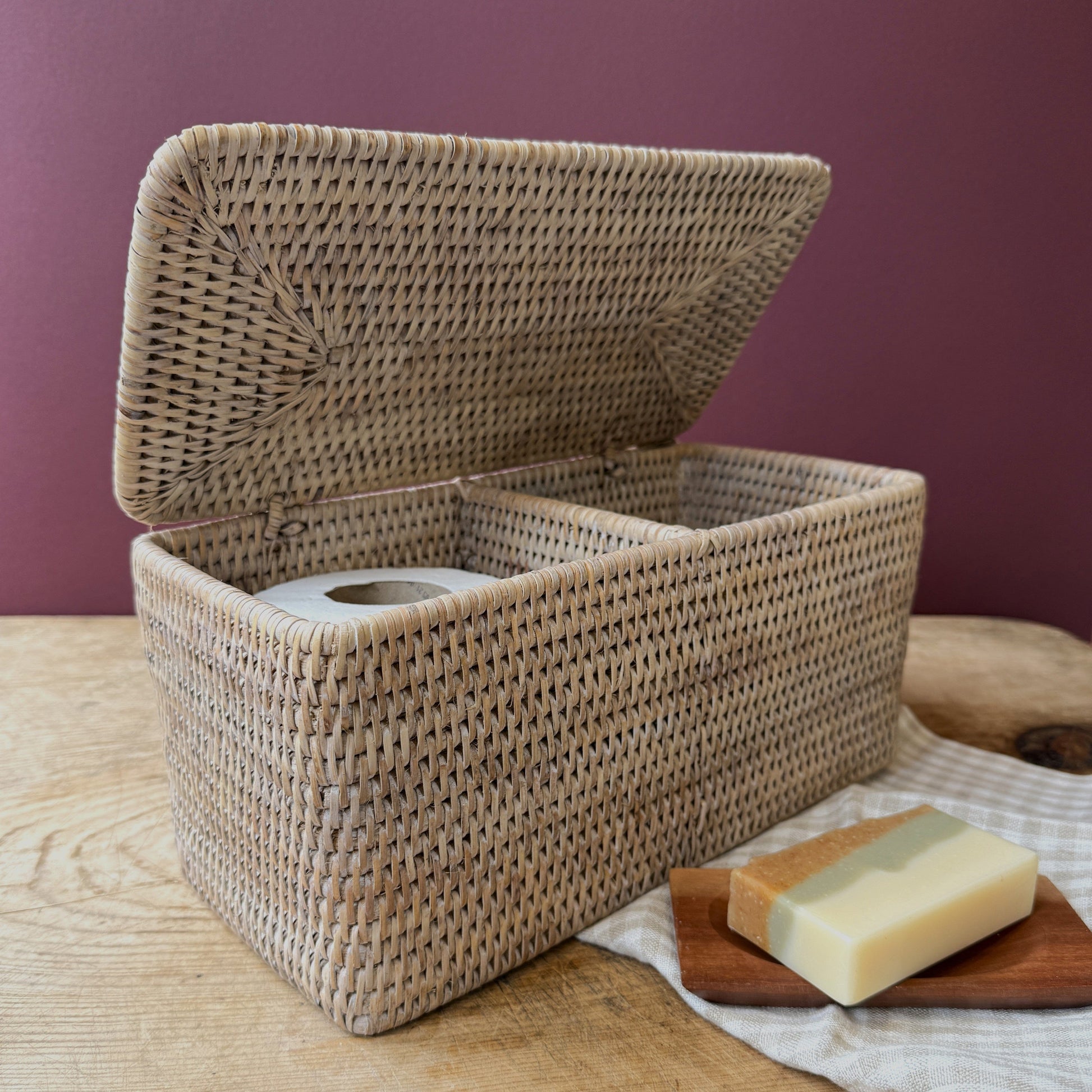 Misc Rattan Double Roll Tissue Holder 27538