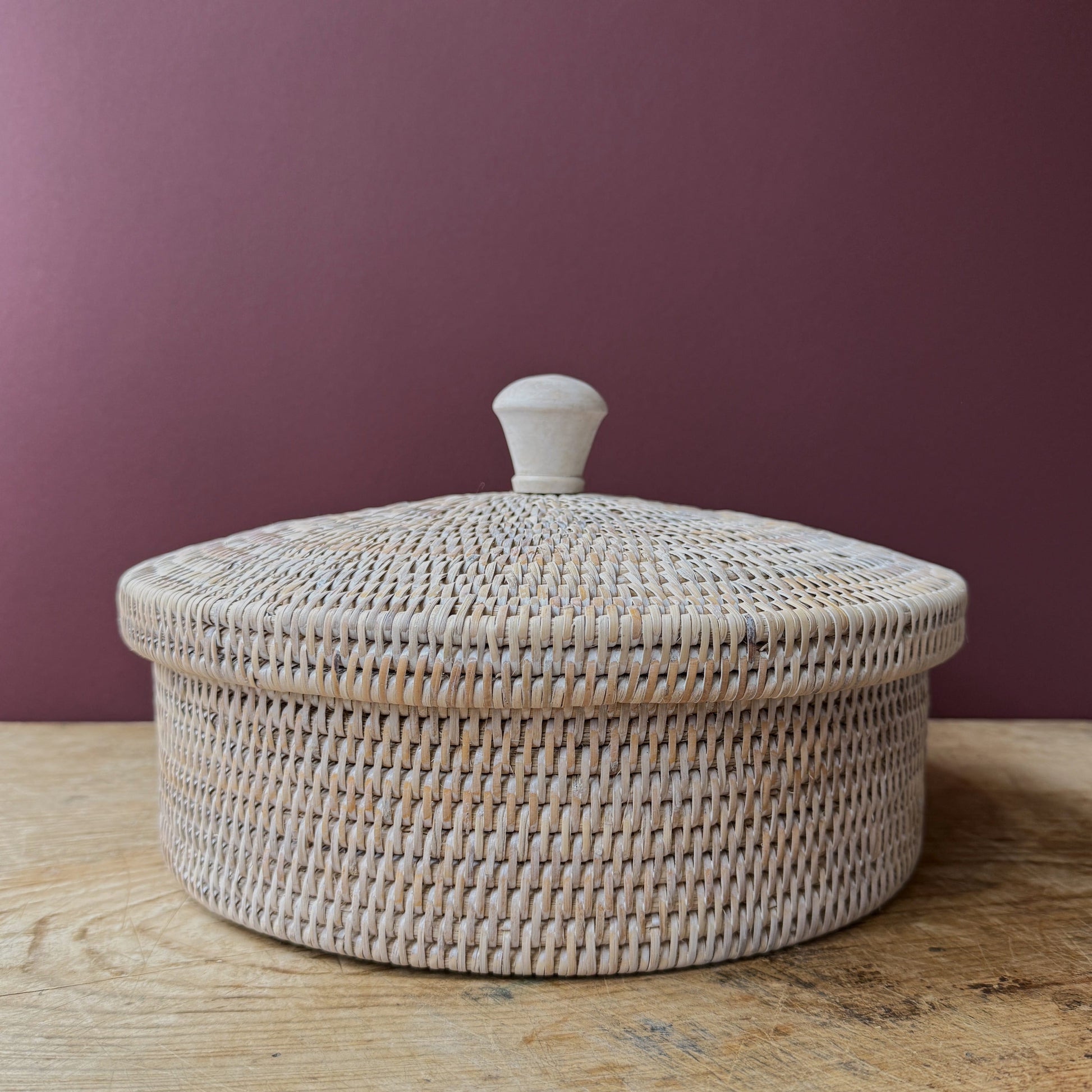 Other Baskets & Hampers Rattan Round Box with Lid 27536