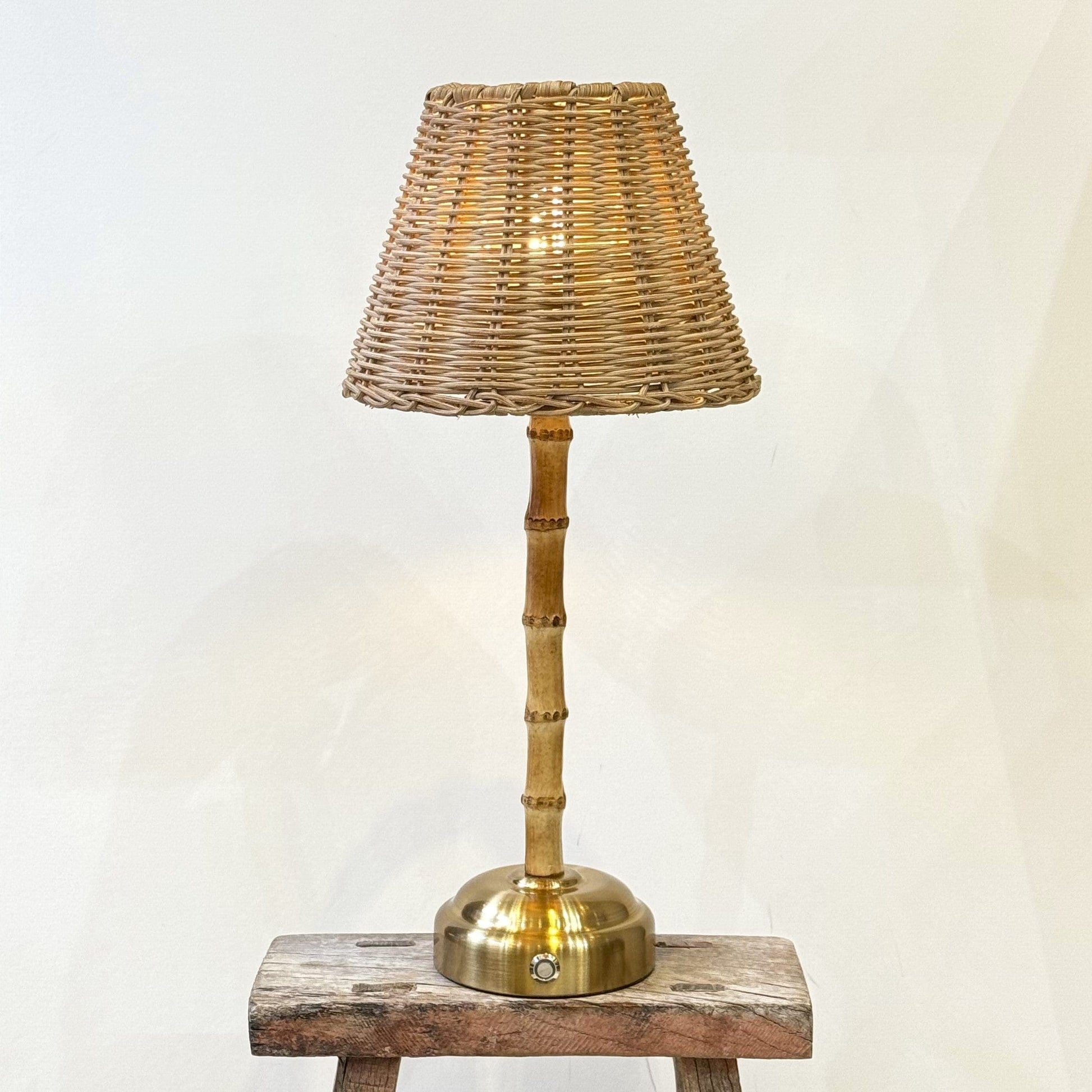 Rechargeable Lamps Rechargeable Bamboo & Rattan Table Lamp 26869