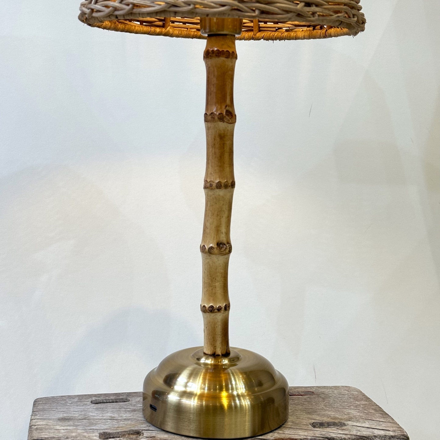 Rechargeable Lamps Rechargeable Bamboo & Rattan Table Lamp 26869