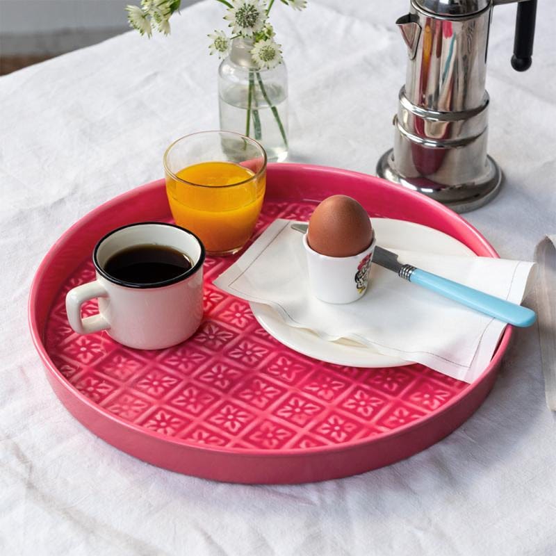 Kitchenalia Round Enamel Tray - 30cm Flamingo 27280