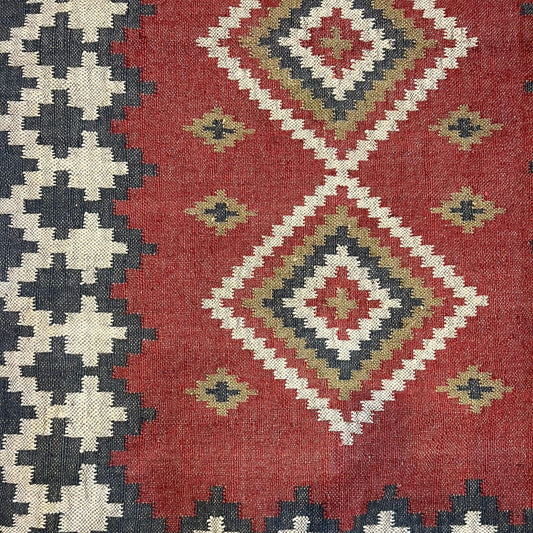 Rugs Rug - Handwoven Kilim - Brick, Oatmeal, Charcoal, Sand 25853