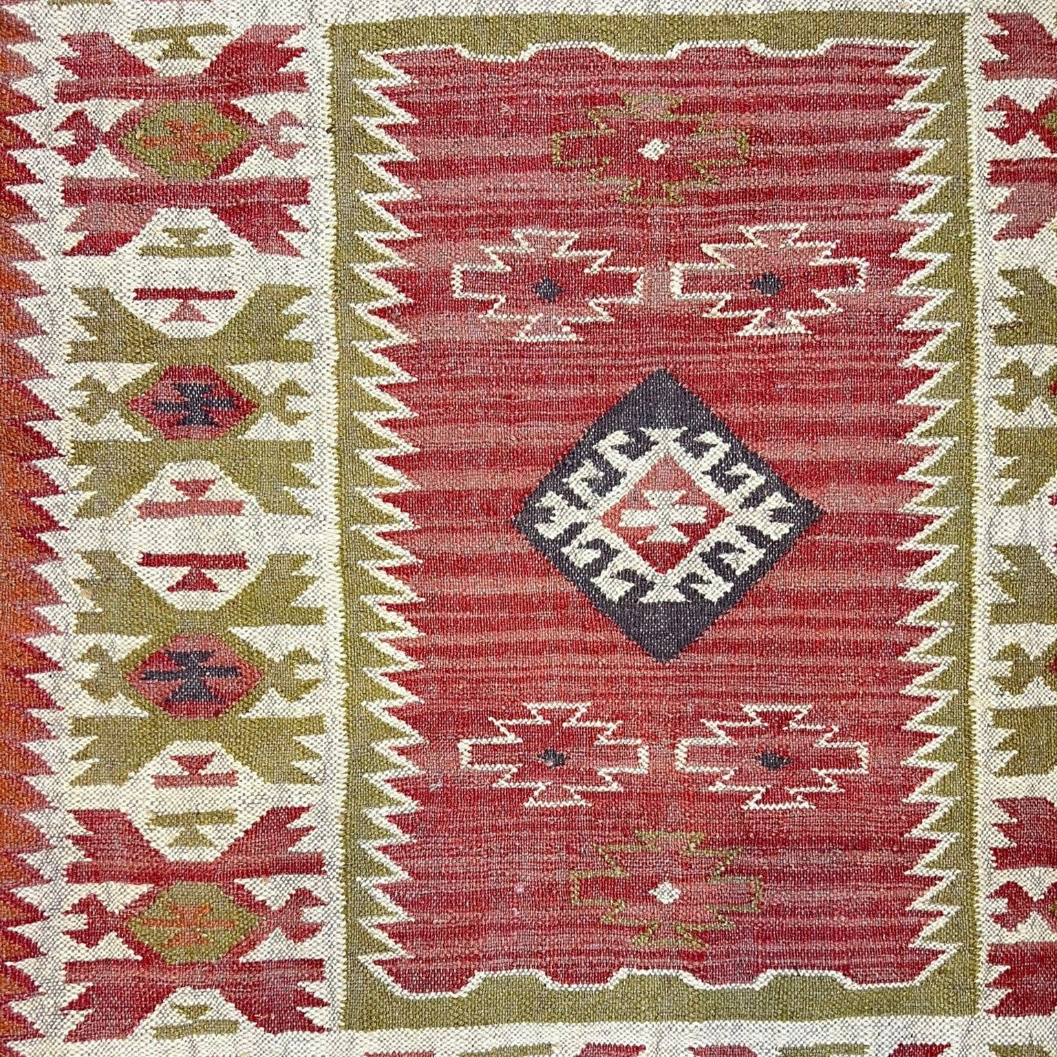 Rugs Rug - Handwoven Kilim - Pea, Brick, Oatmeal, Charcoal 25854