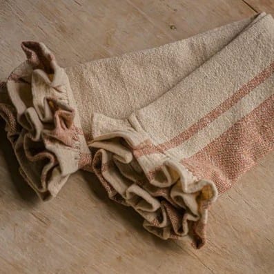 Cloth Rustic Stripe Napkin - Set of 2 Brick 27852