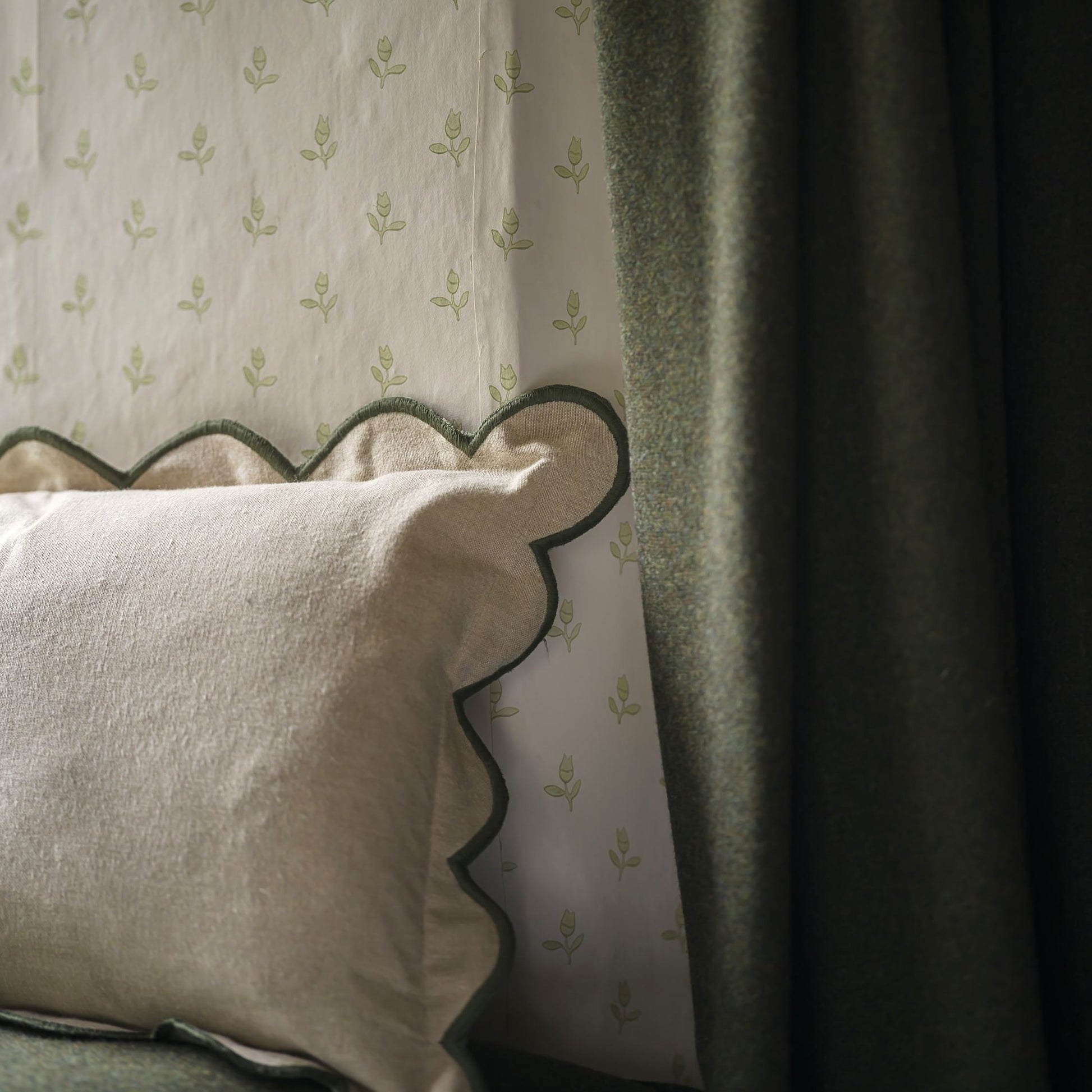Cushions Scalloped Cushion - Moss Green 26468