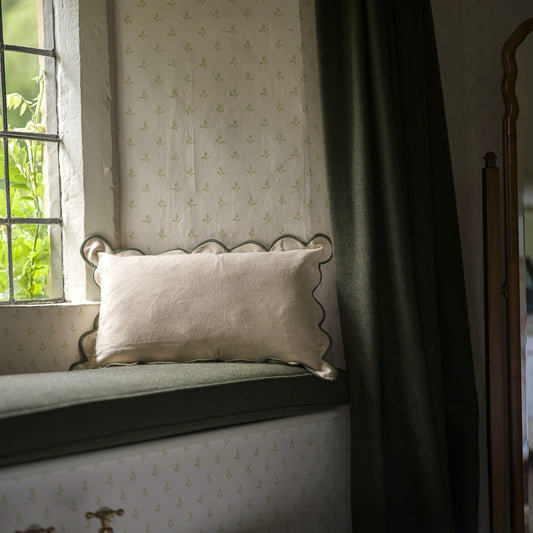 Cushions Scalloped Cushion - Moss Green 26468