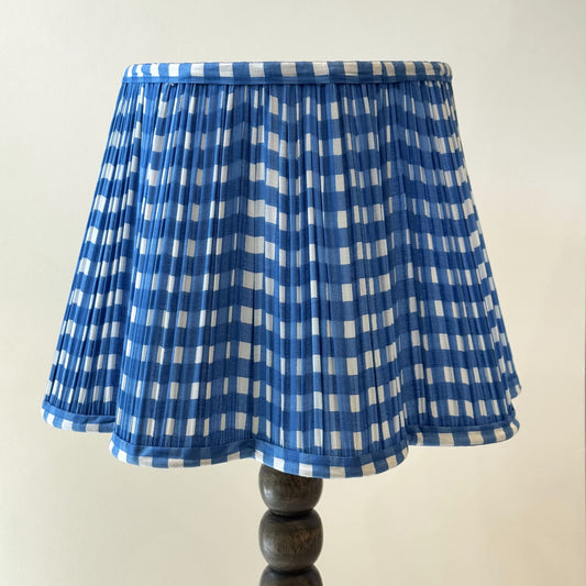 Empire Scalloped Lampshade - Cornflower Check