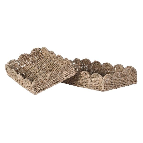Other Baskets & Hampers Seagrass Scalloped Edge Trays