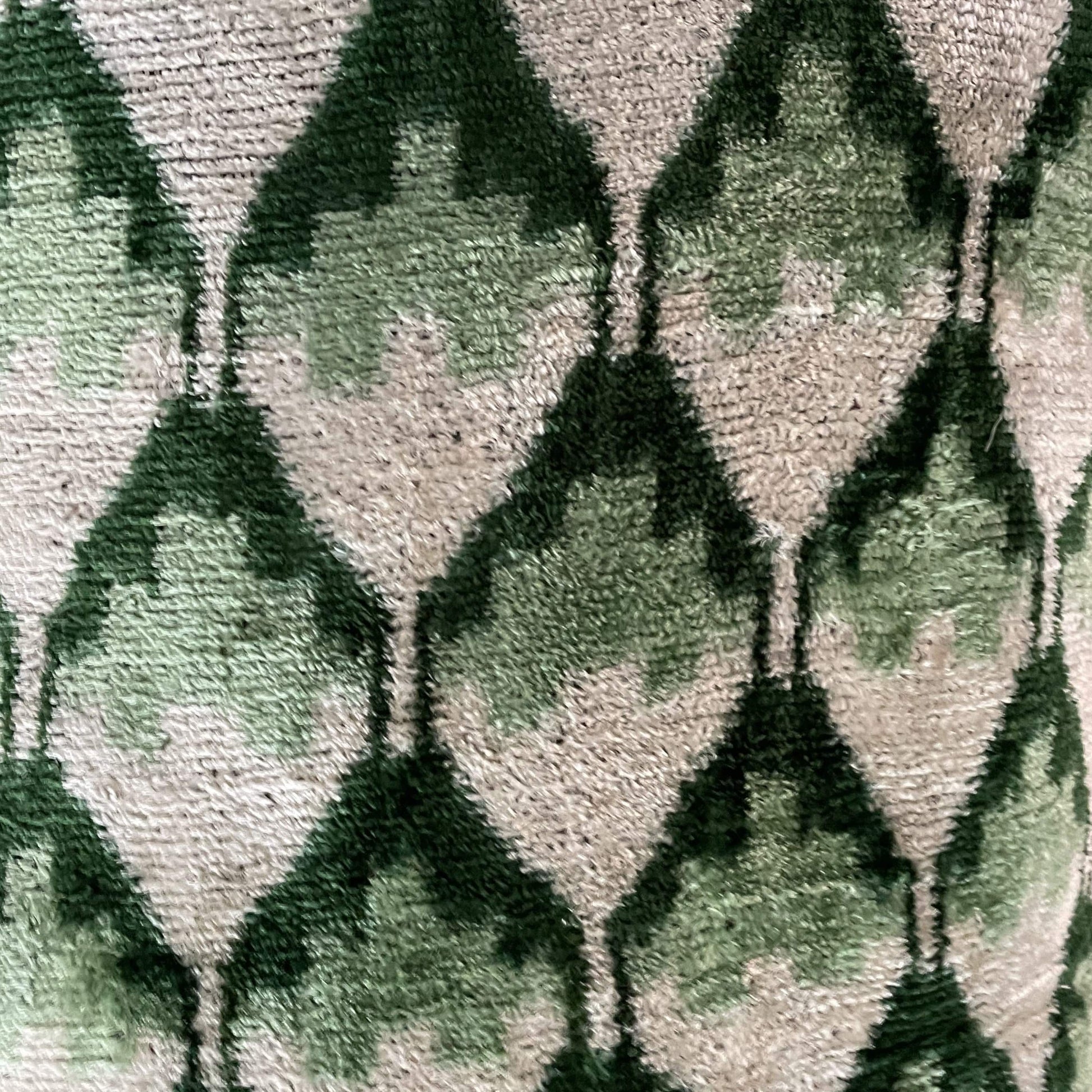 Cushions Silk Velvet Cushion - Green Geometric 20092