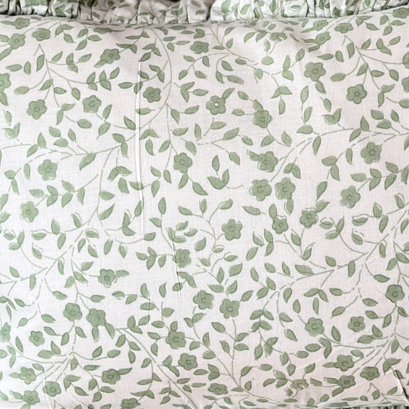 Cushions Small Ruffle Cushion - Leafy Soft Green 21492